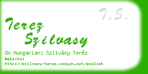 terez szilvasy business card